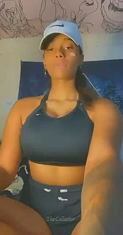 Velcro Sports Bra Needed To Help Support Her Big Tits You Can Even Hear The Titty Drop'