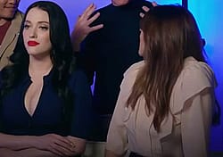 Elizabeth Olsen Staring At Kat Dennings Tits'