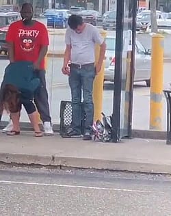 Drunk Strangers Fucks At Bus Stop'