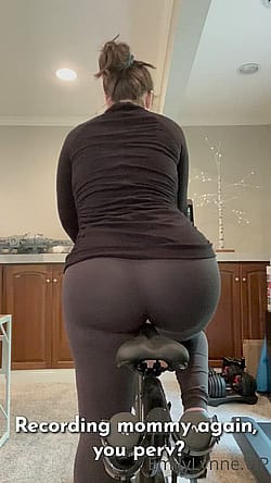 Mom Flashes You Her Phat White Ass While She's On The Exercise Bike'