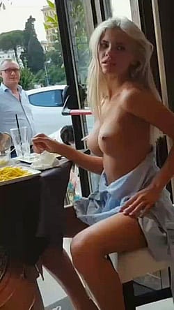 I Hope You Like Girls Who Are Publicly Flashing In A Restaurant?'