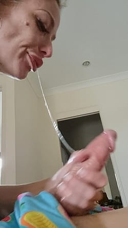 Mouth gets a little sloppy on this big dick ?'