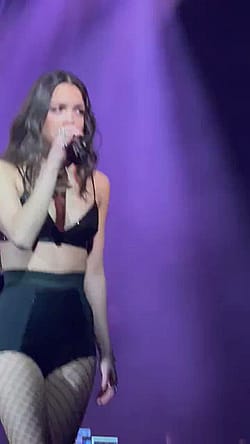 Performing in the black outfit'