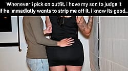 Helping mom pick an outfit'