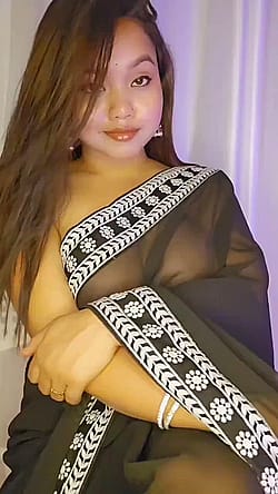 Dk insane black saree without bra'