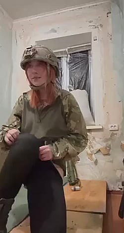 Russian Soldier Puts a Mortar Shell in Her Pussy'