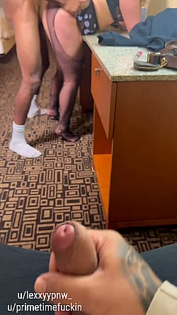 Daddy loves it when I bring guys back to our hotel room to fuck me in front of him 😈'