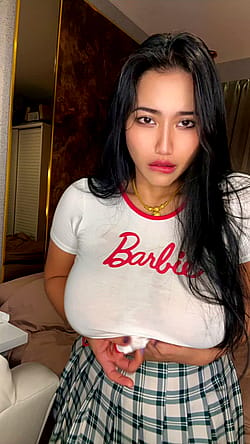 I might not be skinny and blonde like Barbie, but would you still smash a busty Asian Barbie like me?'