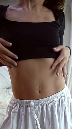 I haven't worn bras growing up, my tits are now big enough for your hand to squeeze them'