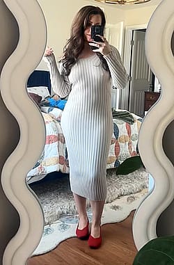 This dress is so long that I bet nobody would notice cum dripping down my leg'