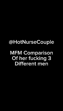 Hot Nurse Couple: MFM Comparison of Her Fucking 3 Men'