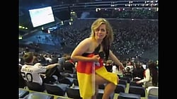 German Babe Flashes Nude Flag for Love of Country'