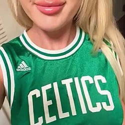Hot Teen in Green Celtics Jersey'