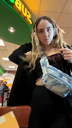 Big Tits Flashing at Airport: Exhibitionist Moment'