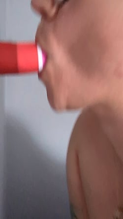 Mama Time: Sucking on a Suction Dildo'