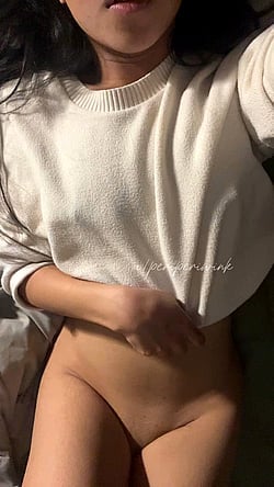 Asian girl with erect nipples showing off her petite body'