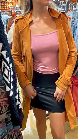 Bouncing Tits Flashing in Public: A Caught Moment'
