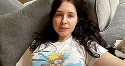 Brunette Teen Watches Her Favorite Show and Pulls Out Her Doll Attributes'