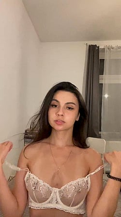 Flat Chested Latina Gets Naked'