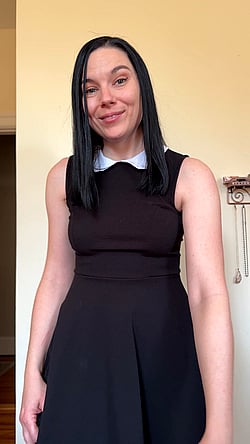 Goth Chick in Black Dress: 'Underwear is Overrated''