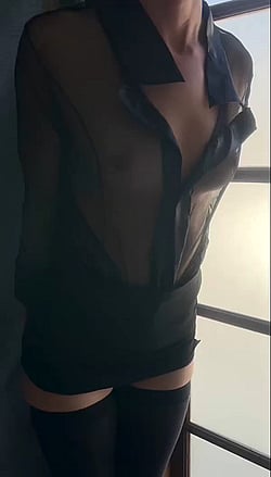 Blonde Babe's Tits Relieving Stress After Work'