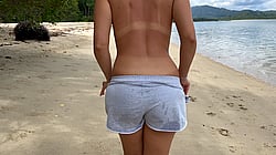 Naked on the Beach: A Daring Exhibitionist Moment'