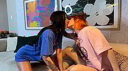 Lesbian Kissing Party: Two Chicks Get Cozy'