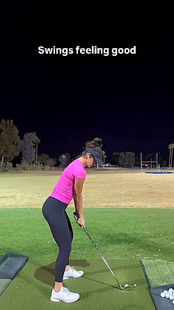 Swings feeling good: Cute booty in action'