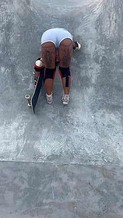 Asian Flashing Tits at Skate Park'