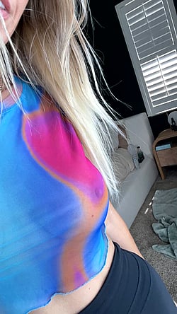 Milf with Big Tits in See-Through Shirt'