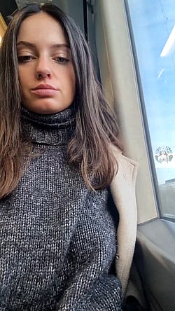 Not the kind of train I usually strip for - Flashing, Natural Tits, OC, Public'