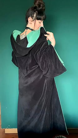 Trying to make a fluffy robe look sexy - Alt, Emo, Goth, Nerd'