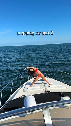 Big Tits Boobs MILF Stretches on Boat - OnlyFans Drops Tonight!'
